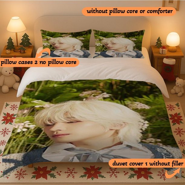 3pcs SEVENTEEN Wonwoo Printed Duvet Cover Set All-Season Use
