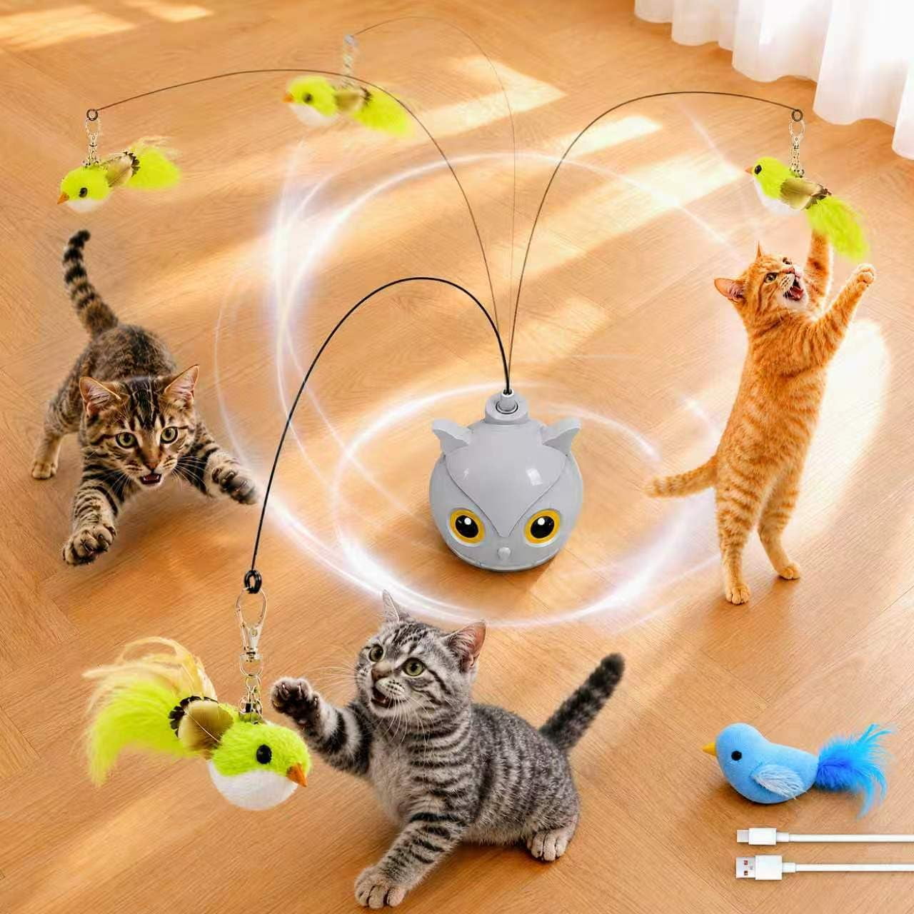 Juguete interactivo para gatos CATPICK con pájaro volador