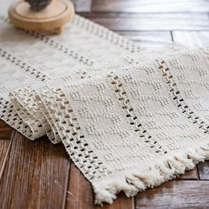 Aura Zeus - Camino De Mesa Decoracion Yute Manteles De Centro 180 X 30 Blanco