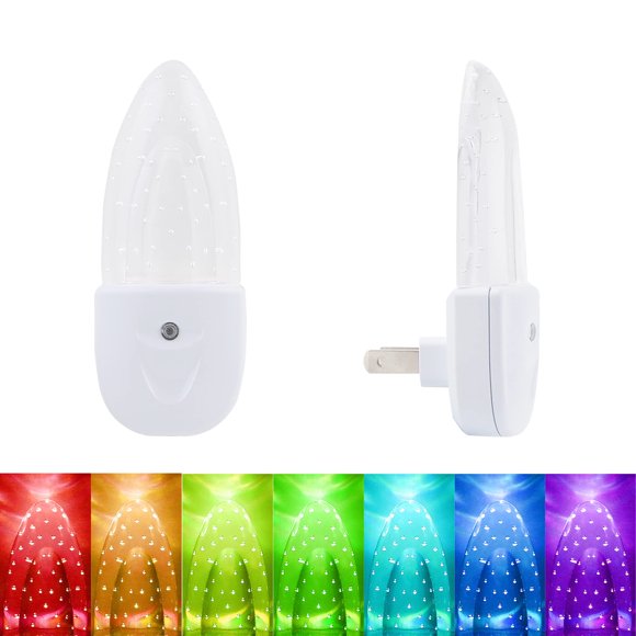 Luz nocturna LED GREENIC con patrón de burbujas multicolor, paquete de 4