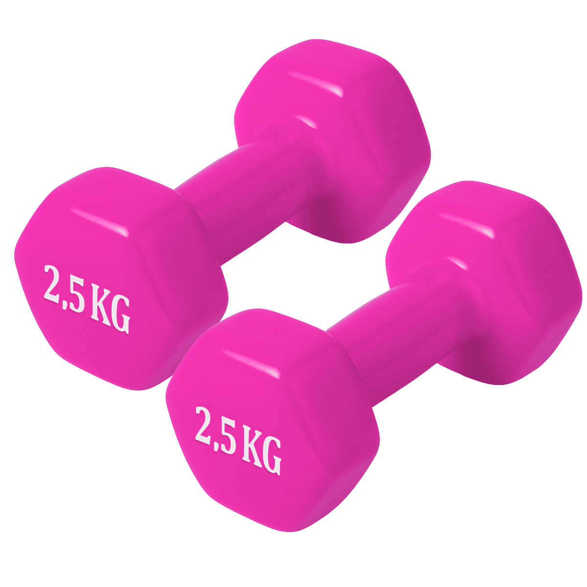 Linea Sport - Par De Mancuernas 2,5 Kg C/u Total 5 Kg Hexagonales De Vinilo