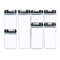 Bothyi - 7X Juego Hermético De Almacenamiento De Alimentos Sin Bpa Con Tapas Para Hornear Harina Negro