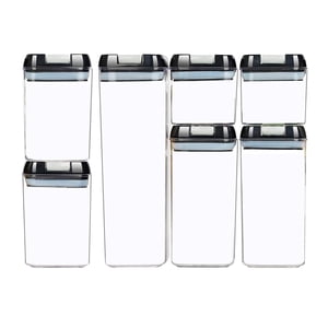 Bothyi - 7X Juego Hermético De Almacenamiento De Alimentos Sin Bpa Con Tapas Para Hornear Harina Negro