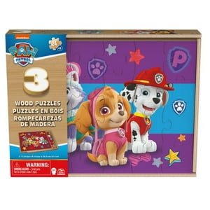 3 Puzzles De Madera 24 Piezas Paw Patrol