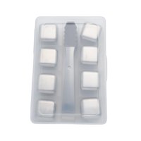 Magideal - Cubitos De Hielo De Acero Inoxidable, Rocas Para Enfriar Bebidas, Reutilizables, 2,5 Cm, Mantén Tu Bebida Fría, Cubo De Refrigeración Rojo Para Té, Be 8 Cubos