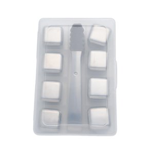 Magideal - Cubitos De Hielo De Acero Inoxidable, Rocas Para Enfriar Bebidas, Reutilizables, 2,5 Cm, Mantén Tu Bebida Fría, Cubo De Refrigeración Rojo Para Té, Be 8 Cubos
