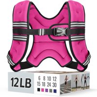 Chaleco Pesado Zeerun De 5,4 Kg Para Mujeres Y Hombres, 12 Libras, Rosa