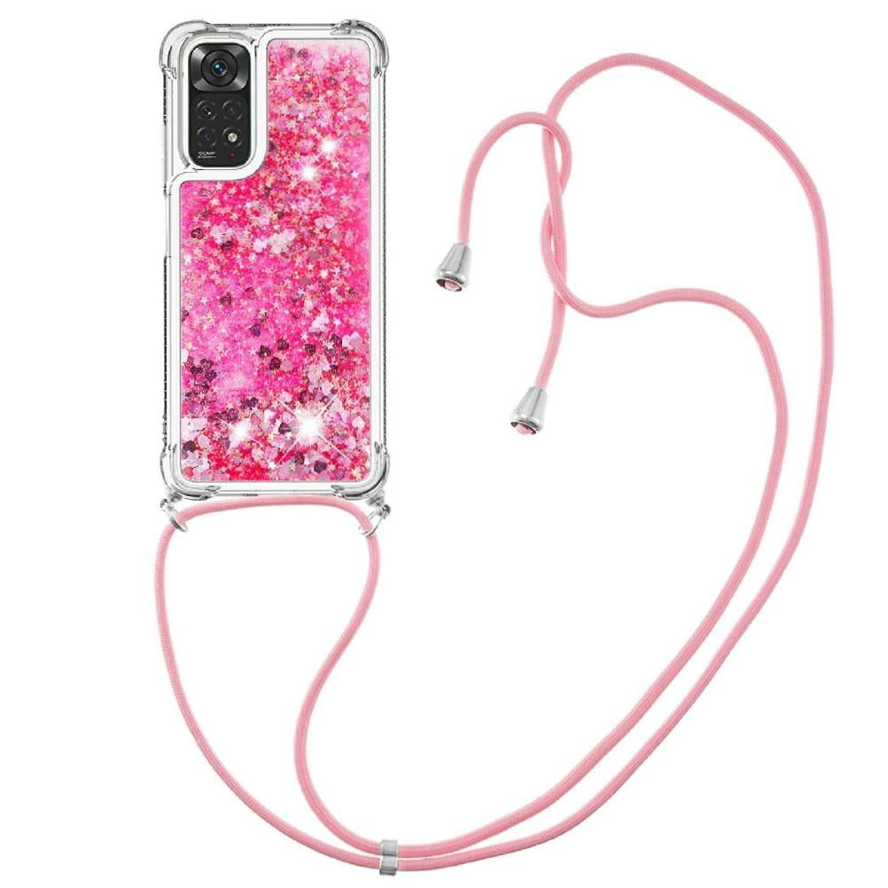 Funda Foxdock Para Xiaomi Redmi Note 11/11s 4g Con Cuerda Ajustable, Brillo Líquido, Protección Antigolpes Y Lente – Ideal Para Regalo