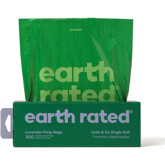 Earth Rated Dog Poop Bags on a Roll, Grab and Go, 300 Bags
