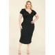 thumbnail image 3 of Vestido Midi Ajustado Con Cuello Dividido Y Talla Grande, 3 of 5