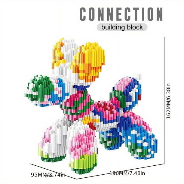 Creative Balloon Dog Building Block Set - Interlocking Blocks, Home Decor, Perfect For Festive Gifting