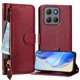 thumbnail image 4 of Funda Billetera Cremallera para Motorola Moto G17 con Porta Tarjetas, Soporte y Correa Rojo, 4 of 5
