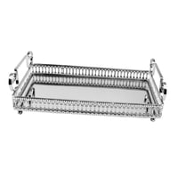 Magideal - Bandeja De Espejo, Bandeja De Perfume, Pantalla Rectangular, Decoración Del Hogar, Pies Antideslizantes, Bandeja Para Servir Aperitivos Para Perfume, , L L