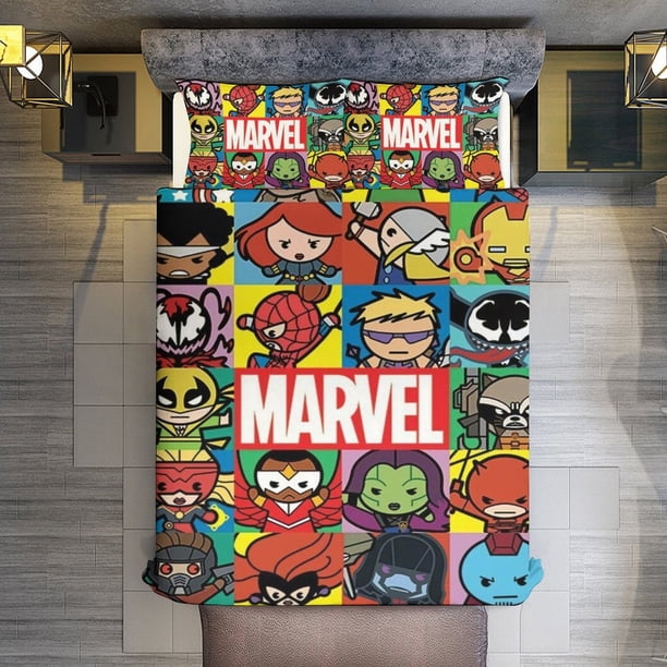 Cartoon Spider-Man Comforter Set for Kids Boys Teen Men Tween 3D Lightweight Microfiber Bedding Sets