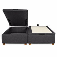 Ethan Desing - Base Baul 2 Plazas Onyx Con Sistema Hidráulico - Grafito