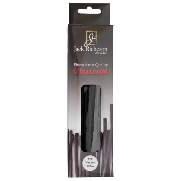 Charcoal Pack Jack Richeson Thin Vine Soft, 25 hojas