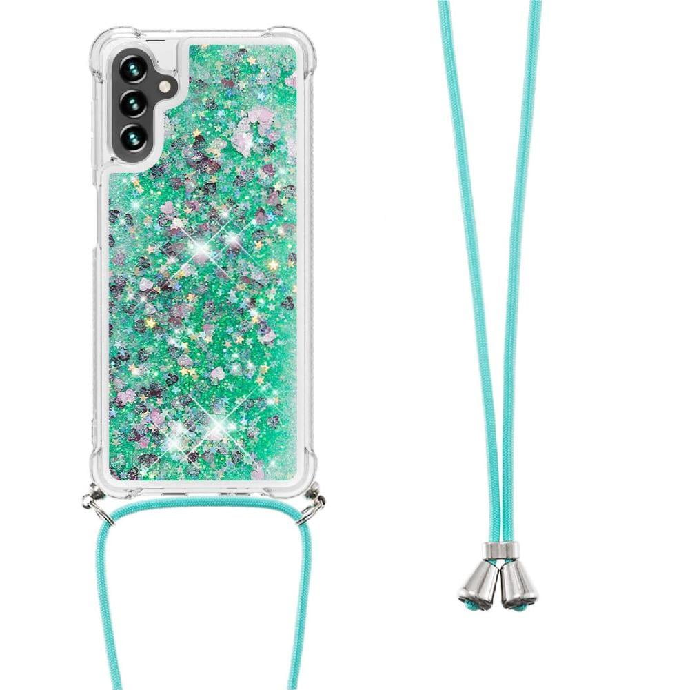 Funda Foxdock Para Samsung Galaxy A04s/a04 Con Cuerda Ajustable, Brillo Líquido, Protección Antigolpes Y Lente – Ideal Para Regalo