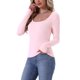 thumbnail image 4 of INSPIRE CHIC Camisetas térmicas para mujer Capa base Mangas largas Ropa interior Otoño Invierno Pijamas Tops Camiseta básica XL Rosa, 4 of 6