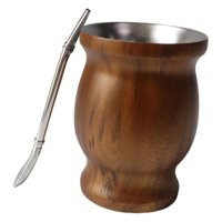 Magideal - Kit De Copa De Yerba Pareja 8 Onzas De Acero Inoxidable Regalos Profesionales Portátiles Taza De Té, Calabaza De Pareja Para Dormitorio En El Hogar De Marrón