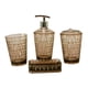thumbnail image 1 of 4x Portacepillos de Dientes Dispensador de Loción, Premium, Organizador, Juego de Accesorios de Baño Vaso de Enjuague Bucal para Decoración de Baño de marrón, 1 of 5