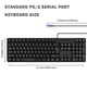 thumbnail image 3 of Teclado M MC Saite PS2 con cable, 104 teclas, resistente al agua, negro, 3 of 6