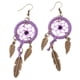 thumbnail image 2 of Las mujeres de oro tibetano sueño colector cuelgan la pluma cuelgan los pendientes púrpura, 2 of 3
