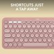 thumbnail image 4 of Teclado inalámbrico Logitech Pebble Keys 2 K380s - Tonal Rose, 4 of 9