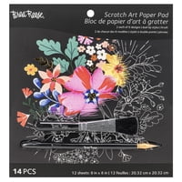 Bloc De Papel Artístico Brea Reese Scratch Mystical, 12 Diseños, 8 X 8 Pulgadas