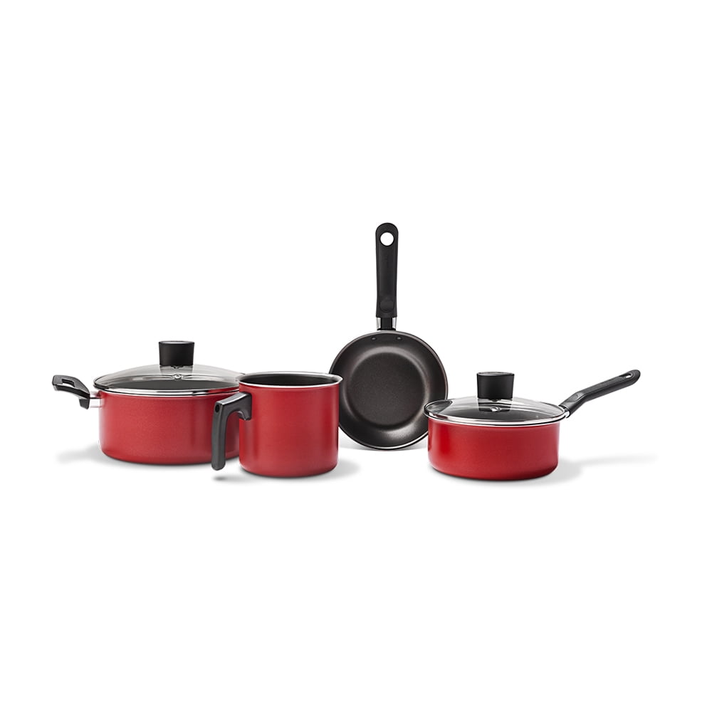 Brinox - Bateria De Cocina En Aluminio 6 Piezas Garlic 1.2mm Rojo