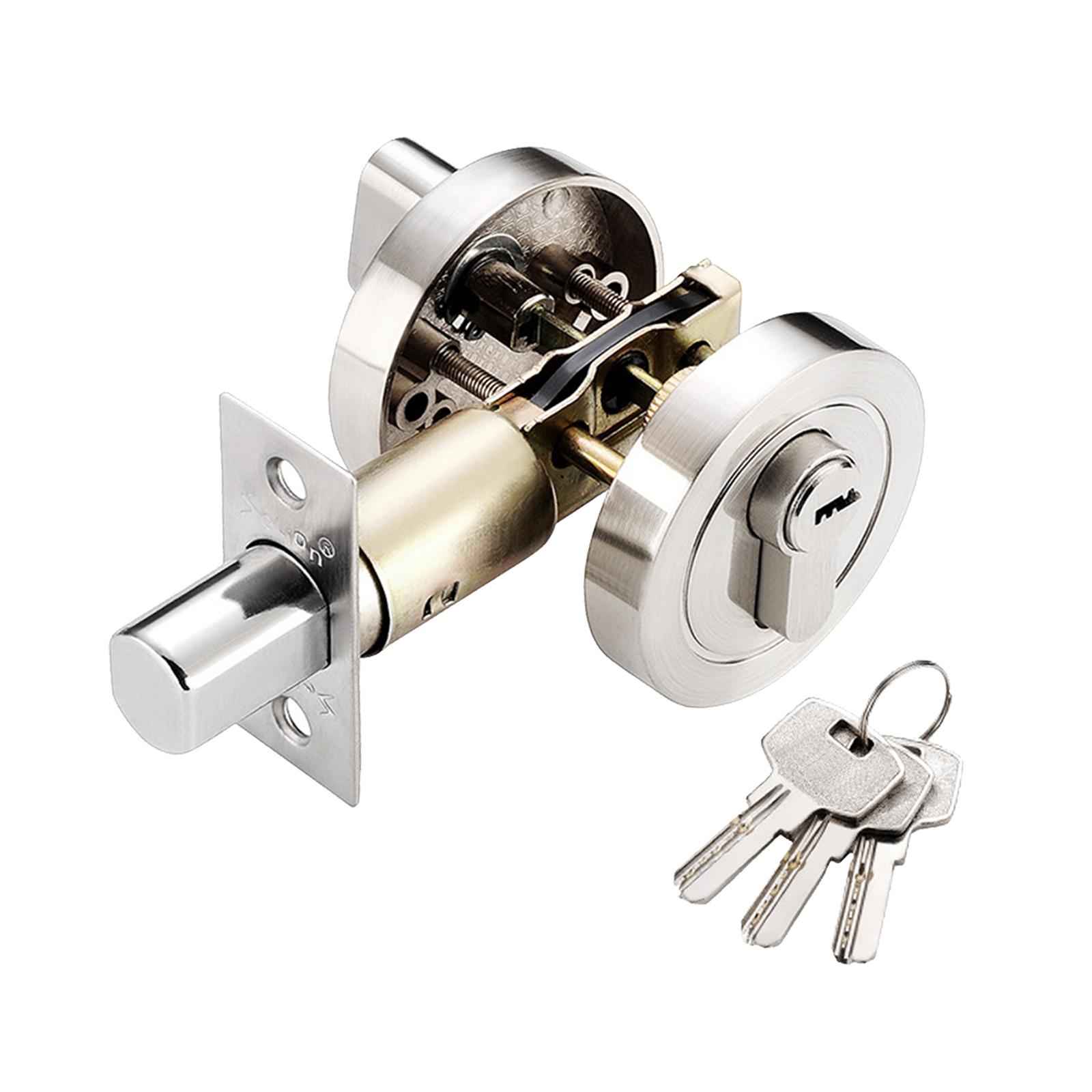 Magideal - Cerradura De Puerta Con Cerrojo Con Llaves, Cerradura De Seguridad De Puerta Delantera Resistente Al Desgaste Contemporánea, Cerradura De Entrada Para Plata