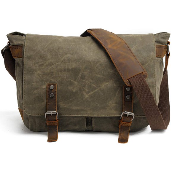 Bandolera HuaChen Vintage de piel auténtica para portátil de 14 pulgadas