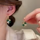 thumbnail image 3 of St Patrick's Day Green Gems Four Leaf Clover Drop Earrings 18K Gold Plated Good Luck Ornament For Women Girls Gift 1Pair, 3 of 4