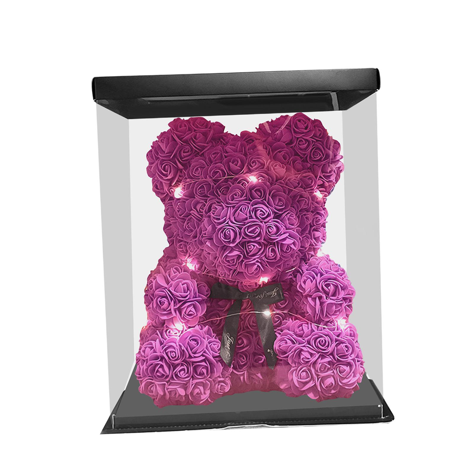 Bothyi - Oso De Flores Con Caja Adorable Decoración De Boda Navideña Para Amantes Mujeres Rosa Roja