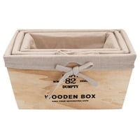 Vgo - Set De 3 Canastos Rectangulares Madera Can282522 Nat