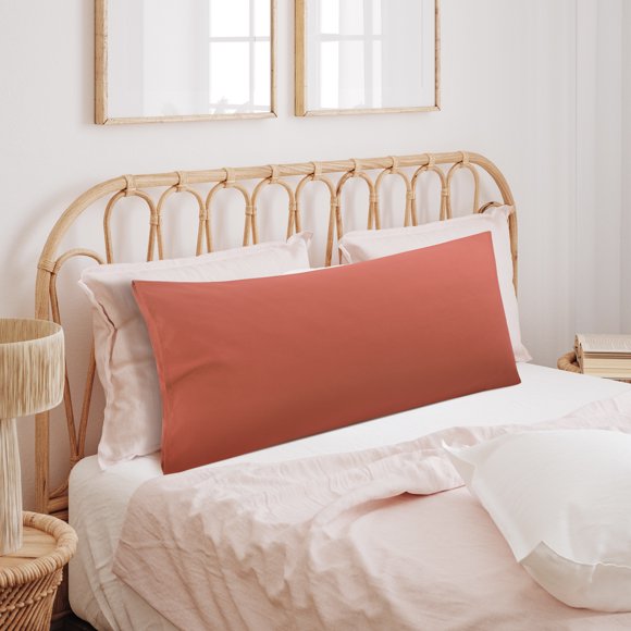 PiccoCasa 1800 Funda de Almohada Larga de Microfibra Suave Cepillada Naranja 20"x60"
