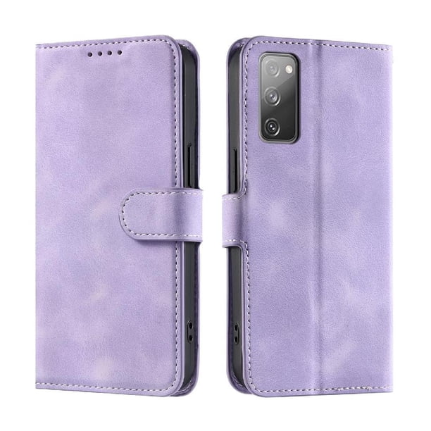 Funda Cartera para Samsung Galaxy S20 FE Tapa con Ranuras, Soporte y Correa Morado