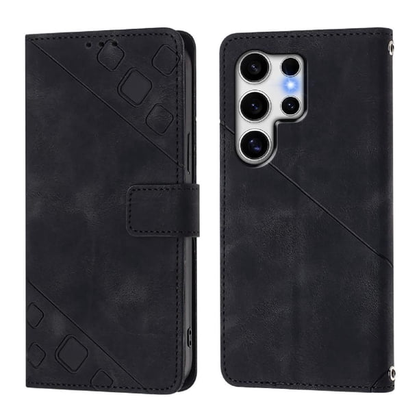 Funda Cartera para Samsung Galaxy S25 Ultra con Soporte y Ranuras, Resistente a Golpes y Rayones Negro