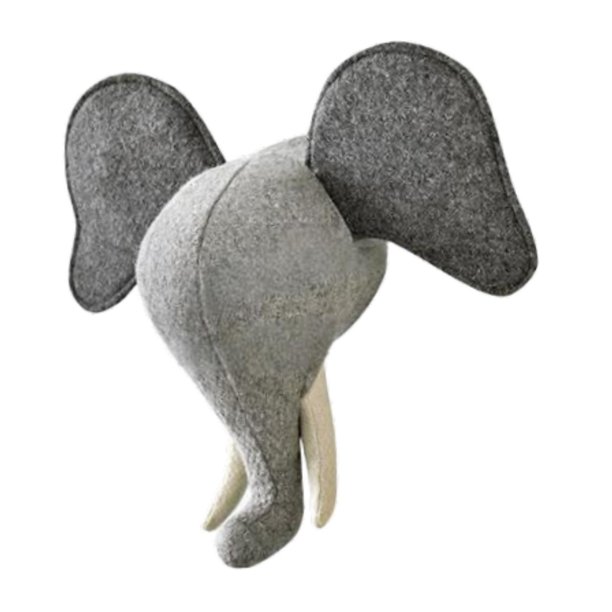 Cabeza De Animal 3D Para Decoración De Pared, Regalo De Navidad, Cabeza De Animal De Peluche Para Dormitorio, Elefante De 31 X 39 Cm