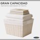 thumbnail image 3 of Pack 2 Canastos Cestas Organizadoras Carry All  Estilo Ratán Crema M, 3 of 6