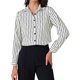 thumbnail image 1 of Camisas de mujer a rayas con botones, blusa casual de manga larga, camisa elegante para la oficina 2XL Blanco Negro, 1 of 6