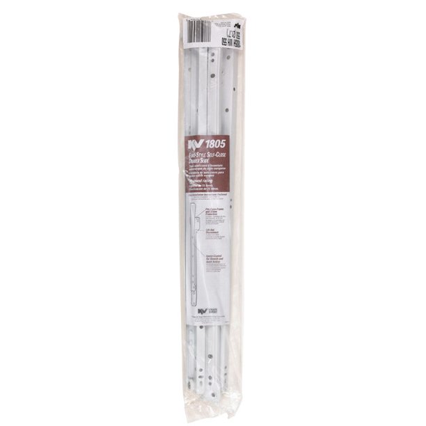 Cajón deslizante Knape & Vogt de acero con cierre automático, 22 cm, paquete de 2 unidades, blanco