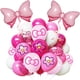 thumbnail image 1 of Set de globos zheiuyjie de 64 piezas, 12" rosa, fiesta temática de caricaturas, 1 of 6