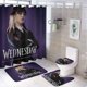 thumbnail image 1 of Miércoles theme 4 piece Shower Curtain Set With Rugs Waterproof Bathroom Decor Set Includes Bath Mat U shaped Rug Toilet Lid Cover And Curtain With Hooks, 1 of 6