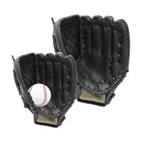 Magideal - 2X Guantes De Béisbol Guantes De Sóftbol Engrosados Fáciles De Romper Con Guantes De Béisbol De Pelota Para Principiantes, Entrenador Al Aire Libre, Negro