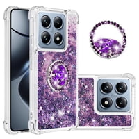 Foxdock - Funda Para Xiaomi 14T Con Brillo Líquido, Protección Completa Y Soporte De Anillo Giratorio