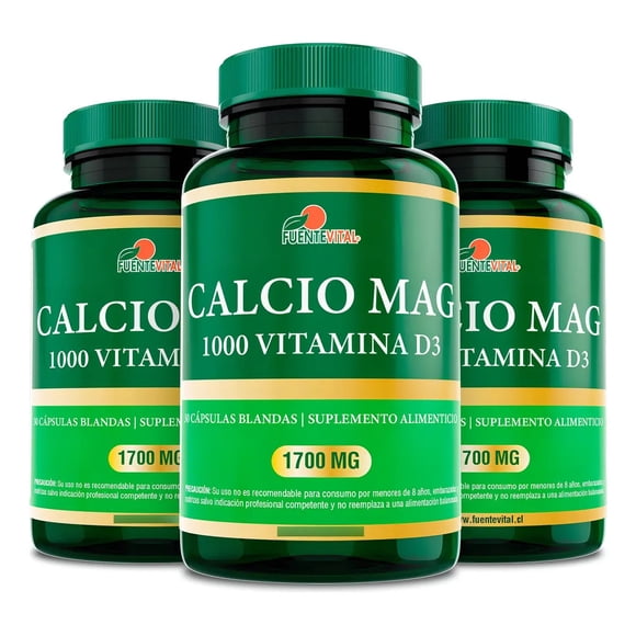 Calcio + Vitamina D3 + Magnesio - 1000 Mg - Oferta Pack X 3