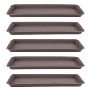 Ioensy - 5 Platillos Resistentes Para Plantas, Bandejas Para Interiores, Exteriores, Alféizares Y Patios, Color Gris