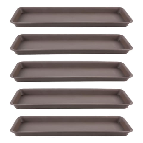 Ioensy - 5 Platillos Resistentes Para Plantas, Bandejas Para Interiores, Exteriores, Alféizares Y Patios, Color Gris