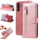 thumbnail image 1 of Funda tipo cartera para Samsung Galaxy A14 5G con bolsillo con cremallera y ranuras para tarjetas – Función de soporte Rosa, 1 of 6