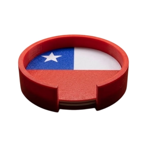 Set De Posavasos Con Base Diseño Bandera De Chile Fiestas Patrias
